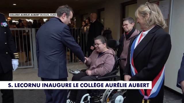 Sébastien Lecornu inaugure le collège Aurélie Aubert, du nom de la championne paralympique de boccia