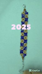 Handmade Blue & Gold Crystal Bracelet ✨ | ZK Pearls