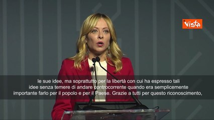 Meloni riceve il premio Margaret Thatcher: Sono un soldato al servizio di un'idea