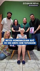 Netos homenageiam avó de 100 anos com tatuagem especial
