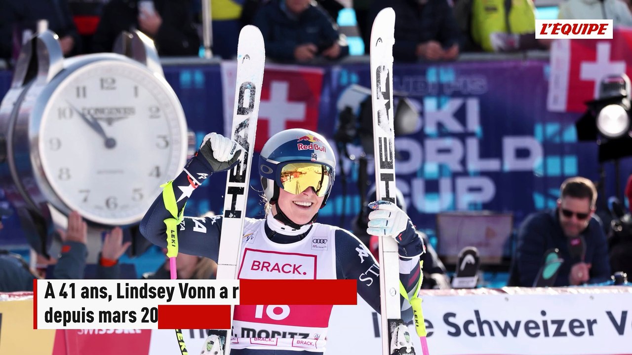 Sept ans après sa dernière victoire en Coupe du monde, Lindsey Vonn remporte la descente de Saint-Moritz à 41 ans - Ski - Coupe du monde de ski