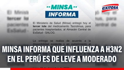 Minsa informa que influenza A H3N2 en el Perú es de leve a moderado
