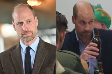 Prince William grabs a drink with the Welsh Guards