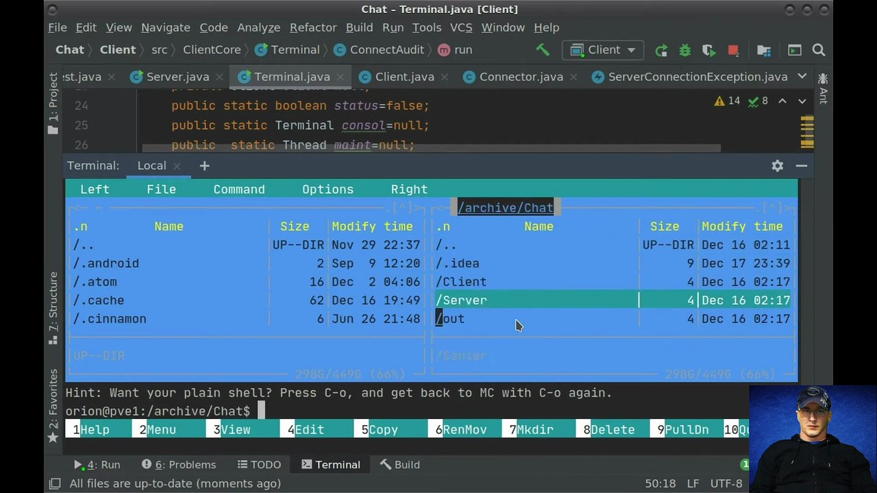 Client-server chat development part 4