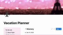 Vacation Planner - Strawberry Themed