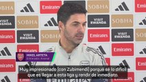 Arteta se deshace en elogios a Zubimendi por su papel en el Arsenal
