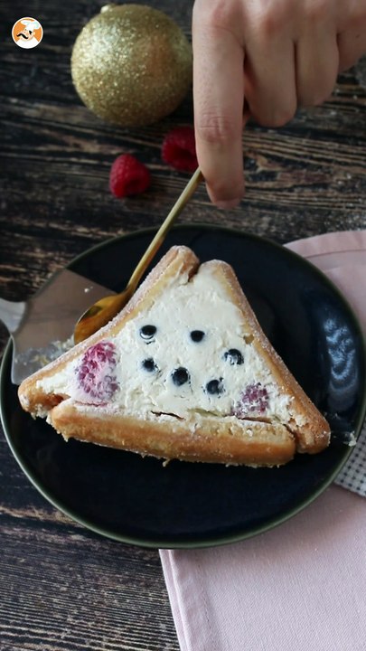 Tronco de navidad con frutos rojos, sin molde