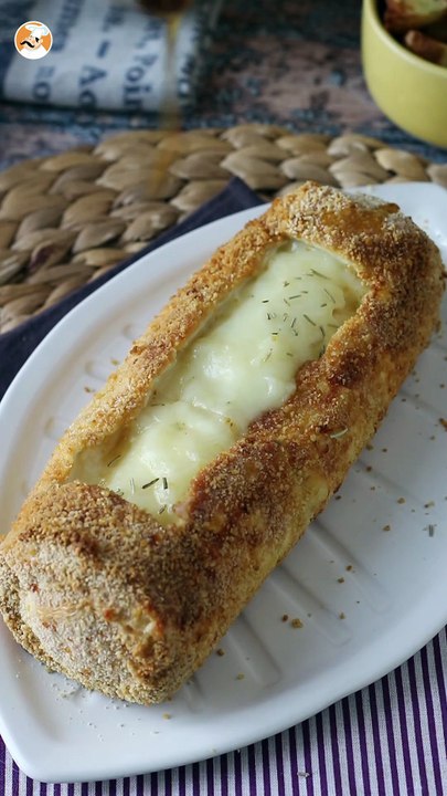 Rulo de queso de cabra empanado en freidora de aire, una idea sencilla con muy buen resultado