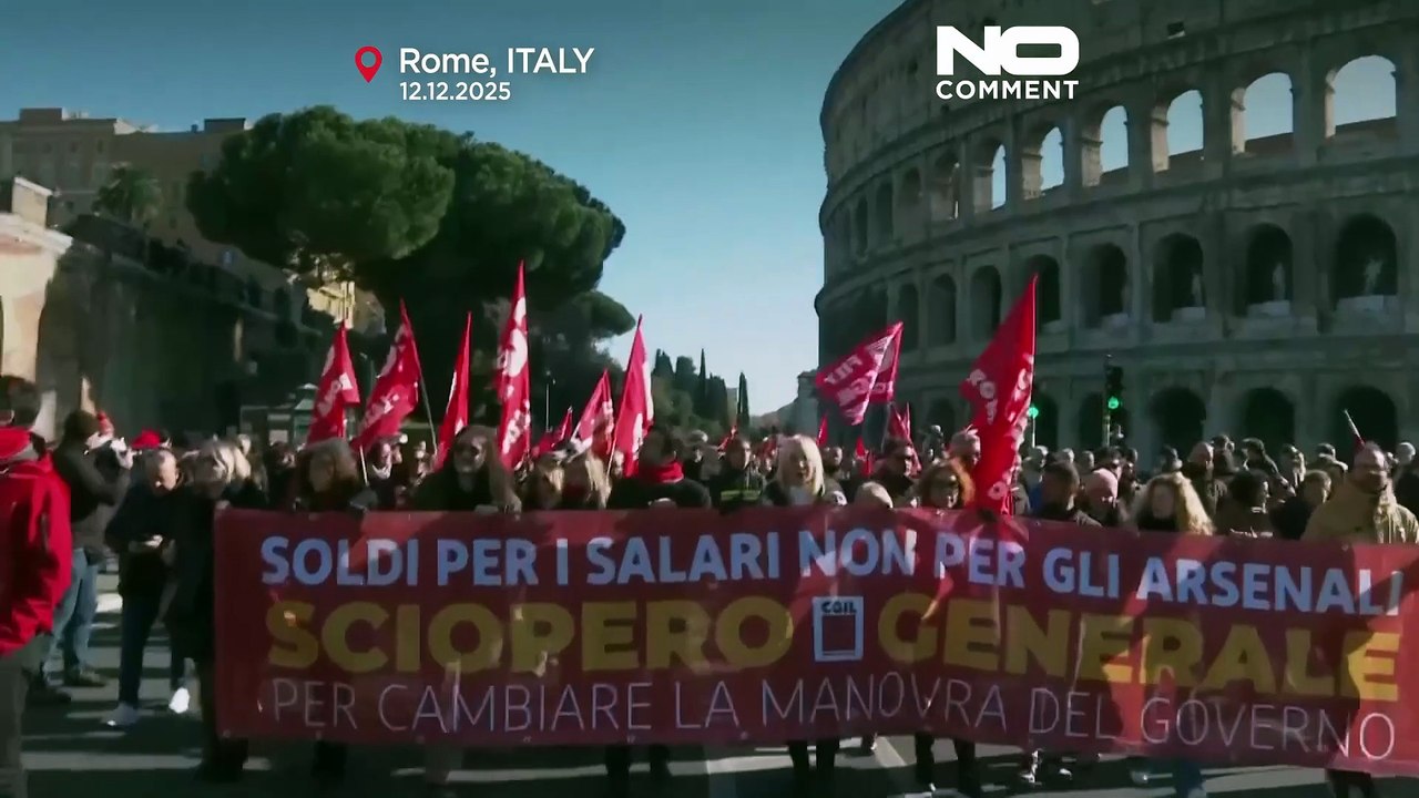 Hunderte in Rom schließen sich landesweitem Streik gegen Italiens Haushaltspläne für 2026 an