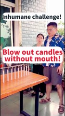 🚫 Blow Out Candles Without a Mouth? Insane Couple Challenge Goes Viral🤣｜No Mouth Candle Trick