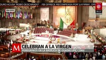 Peregrinos celebran a la Virgen de Guadalupe en la Basílica de CDMX