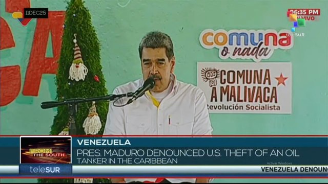 Venezuelan president denounces U.S. theft of oil tanker in the Caribbean