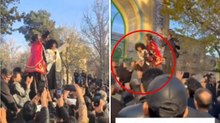 Il video del momento in cui Narges Mohammadi viene fatta scendere dal palco e fermata