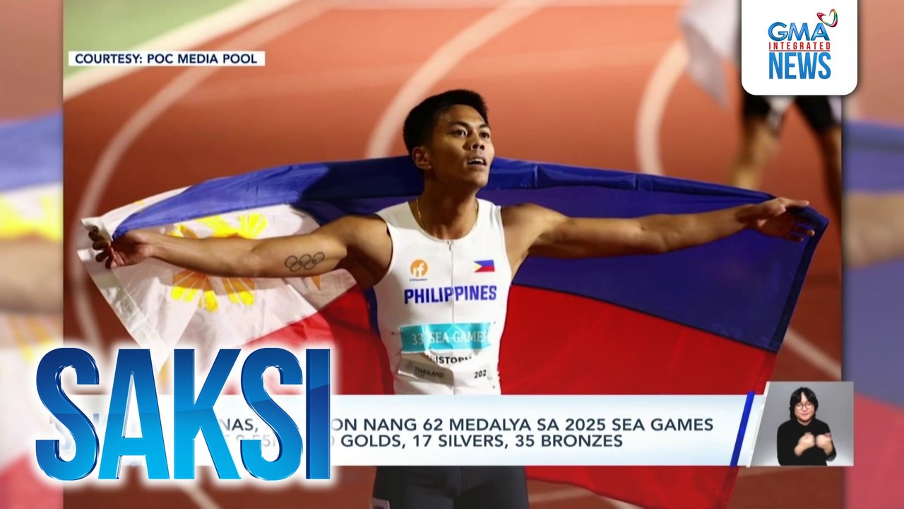 Gold medal, nakuha ni John Christopher Tolentino sa athletics; nakapagtala rin ng bagong SEA Games record na 13.66 sec. sa 110-meter hurdles | Saksi