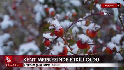 Erzurum güne karla başladı