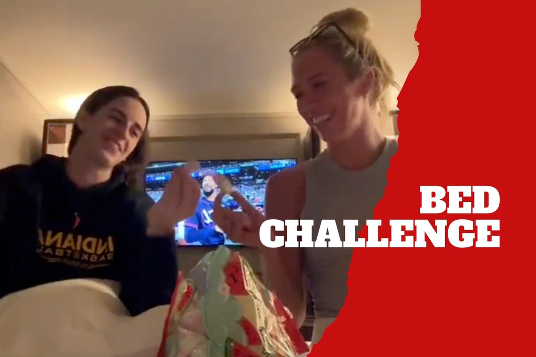 Caitlin Clark and Lexie Hull tried to see how many marshmallows they could fit in their mouths