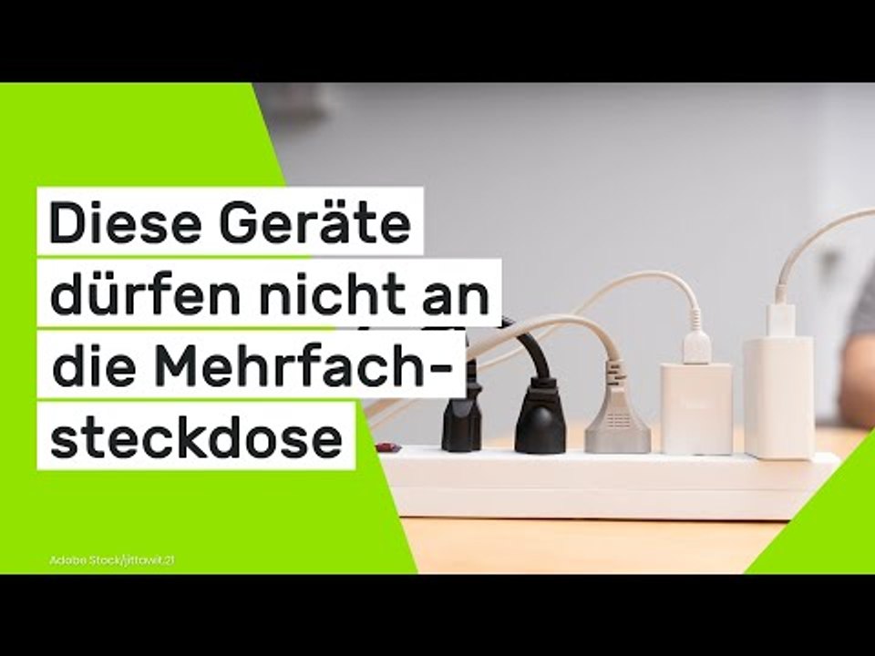 Diese Geräte dürfen nicht an die Mehrfachsteckdose