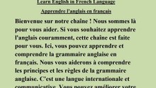 Apprendre l'anglais en français( Sentence , types of sentences, subject, predicate, phrase and clause)