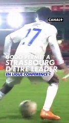 Le but de Martial Godo qui permet à Strasbourg de prendre la tête de la Ligue Conférence 🔵