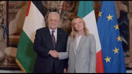 Meloni accoglie Abu Mazen a Palazzo Chigi, poi insieme ad Atreju