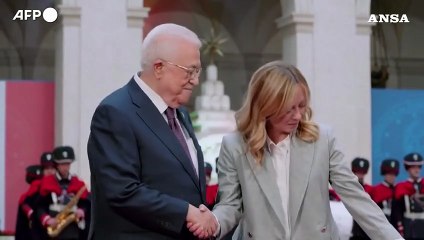 Roma, Meloni riceve Abu Mazen a palazzo Chigi