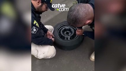 PRF apreende 27 iPhones escondidos em pneu de estepe na BR-277, em Irati