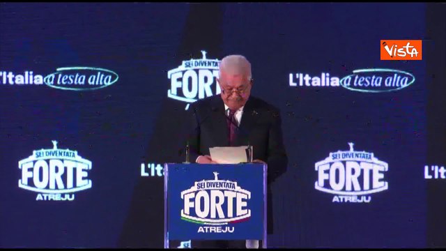 Abu Mazen ad Atreju: Auspico che Italia riconosca lo Stato palestinese