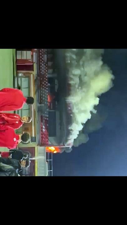 Incendie au stade Déterville à Caen