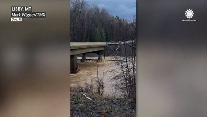 Bridge collapses as flooding strikes the Pacific Northwest