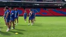 Dylan Brown's first training session with the Newcastle Knights