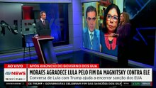 Moraes agradece Lula após retirada de sanções dos EUA