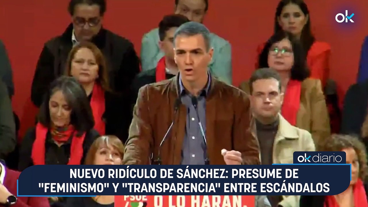 Nuevo ridículo de Sánchez: presume de "feminismo" y "transparencia" entre escándalos por acoso y corrupción