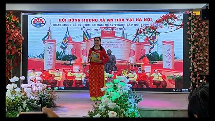 Phát biểu của bà Thúy Quyên Chủ tịch Hội ĐH AH trong buổi họp mặt ĐH xã An Hòa tại Hà Nội 30 11 2024