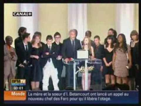 Palme d'or pour Entre les murs