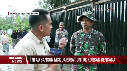 TNI AD Bangun MCK Darurat untuk Pengungsi Banjir Longsor di Tapanuli Selatan, ini Kondisinya