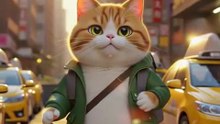 This Cat Missed the Taxi 😹🧳 | AI Cat Travel Short