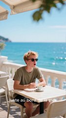 Assis à la terrasse d'un café