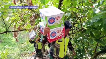 Prajurit Kodam IM Tembus Lereng Gunung Antar Bantuan ke Korban Banjir di Aceh Tenggara