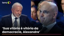 Em frente a Moraes, Lula diz que Trump deu ‘presente de aniversário’ com fim da sanção Magnitsky