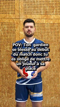 Un arrière devient gardien et fait 13 parades en 45min !! #handball