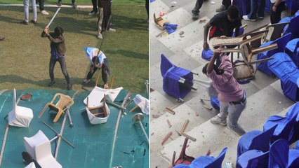 La escalofriante secuencia de disturbios en el estadio visitado por Messi en la India