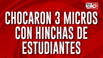 Chocaron tres micros que trasladaban a hinchas de Estudiantes: hay varias personas heridas