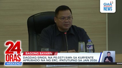 Dagdag-singil na P0.0371/kwh sa kuryente aprubado na ng ERC; ipatutupad sa Jan. 2026 | 24 Oras Weekend