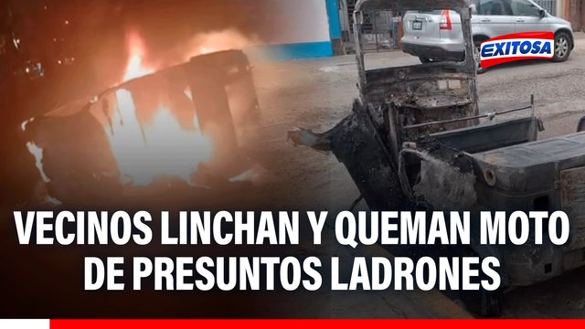 Vecinos de SMP linchan a ladrones de autopartes y queman moto que utilizaban para fechorías