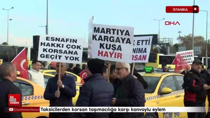 İstanbul'da taksicilerden korsan taşımacılığa karşı konvoylu eylem