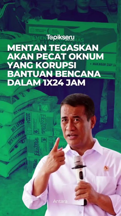 Mentan Tegaskan Akan Pecat Oknum yang Korupsi Bantuan Bencana dalam 1x24 Jam