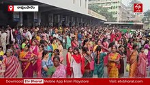 బస్సు ఎక్కాలంటే సాహసం చేయాల్సిందే - మహిళా ప్రయాణికులతో కిక్కిరిసిన బస్టాండ్​