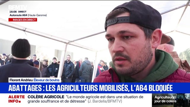 Crise agricole: Si demain mon troupeau est abattu totalement, je ne sais pas comment je m'en relève , prévient Florent Andrieu