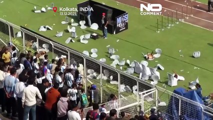 Angry fans throw chairs, invade pitch as Messi GOAT Tour starts in India