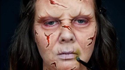 Talented face-painter creates chilling Exorcist look that could rival a horror movie makeup team